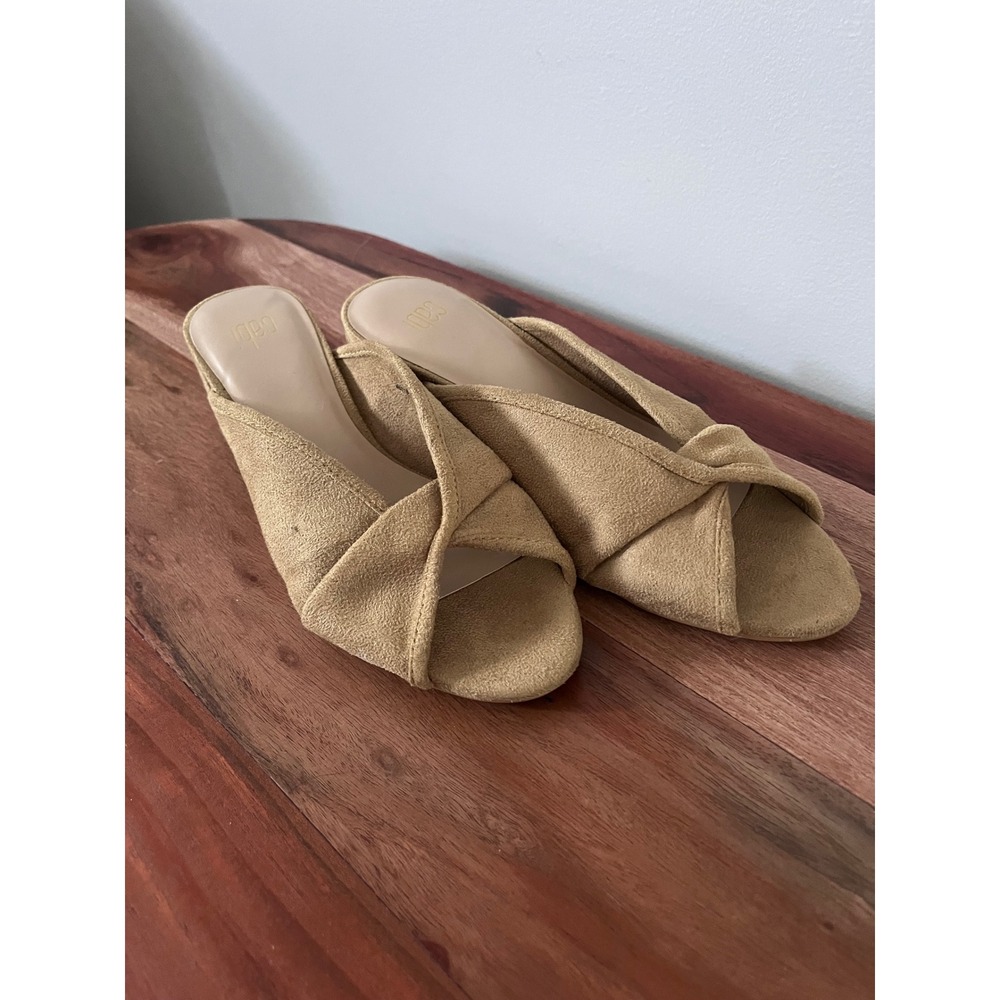 Cabi 46018 Light Green Twist Knot Block Heel Mules Slides Sandals Womens 7‎